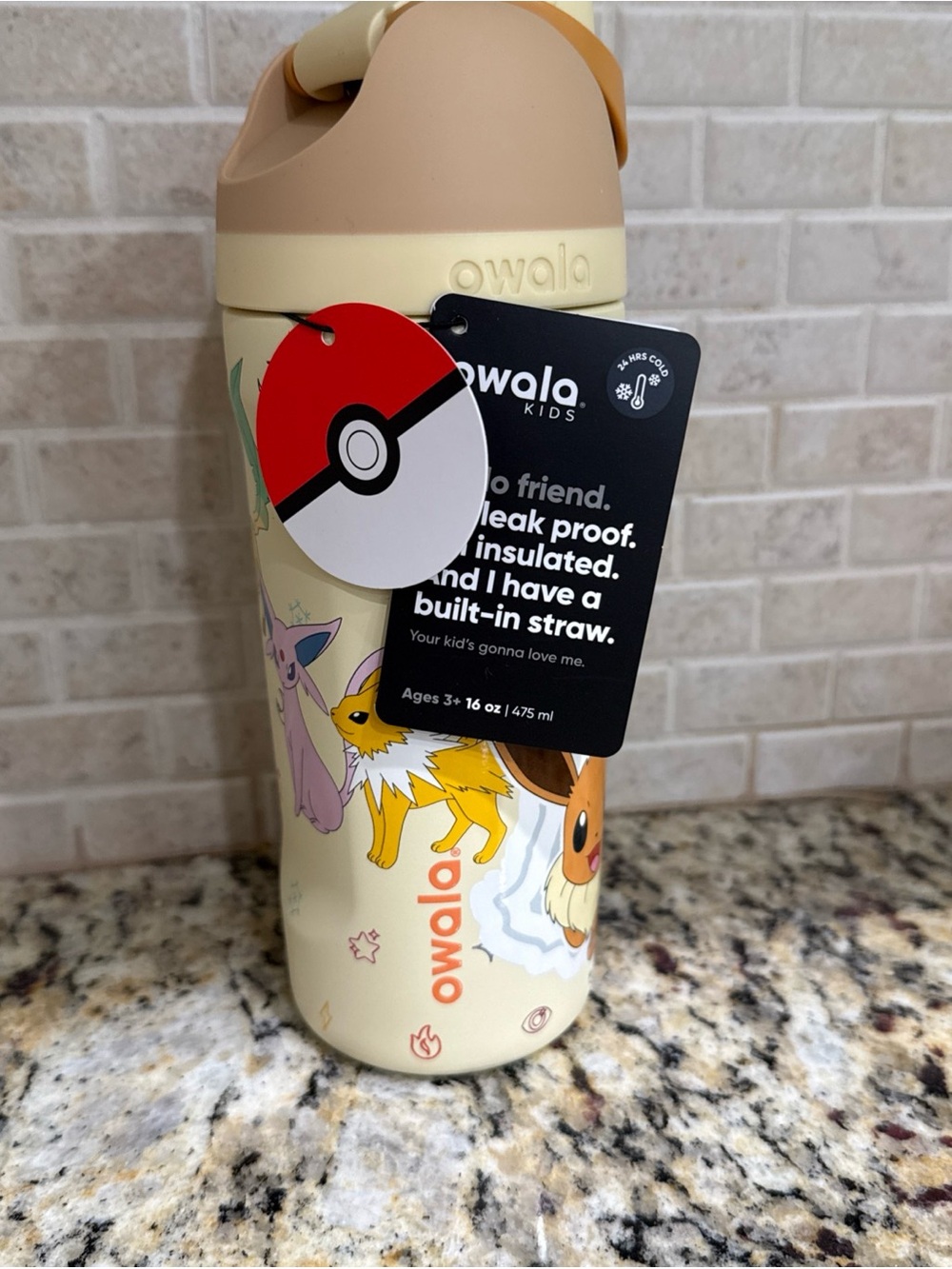 Owala Kids Insulated Bottle with Eeveelutions - Cream